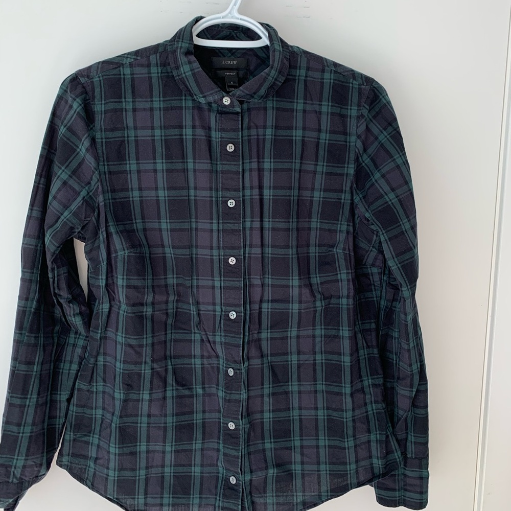 J. Crew women’s Black and Green Plaid Shirt
